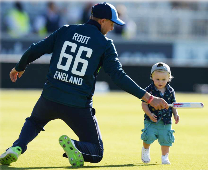 Joe root - England Cricketer With son Alfred